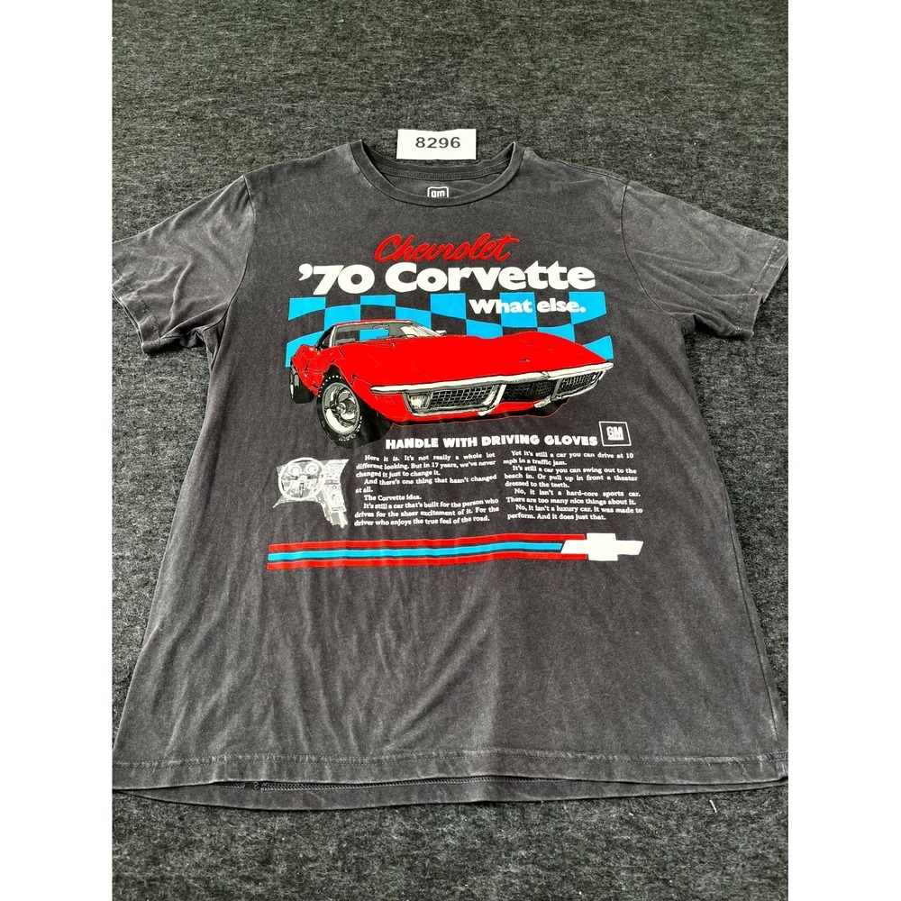 General Motors T Shirt Mens XL Black 1970 Corvette Chevrolet Car Enthusiast